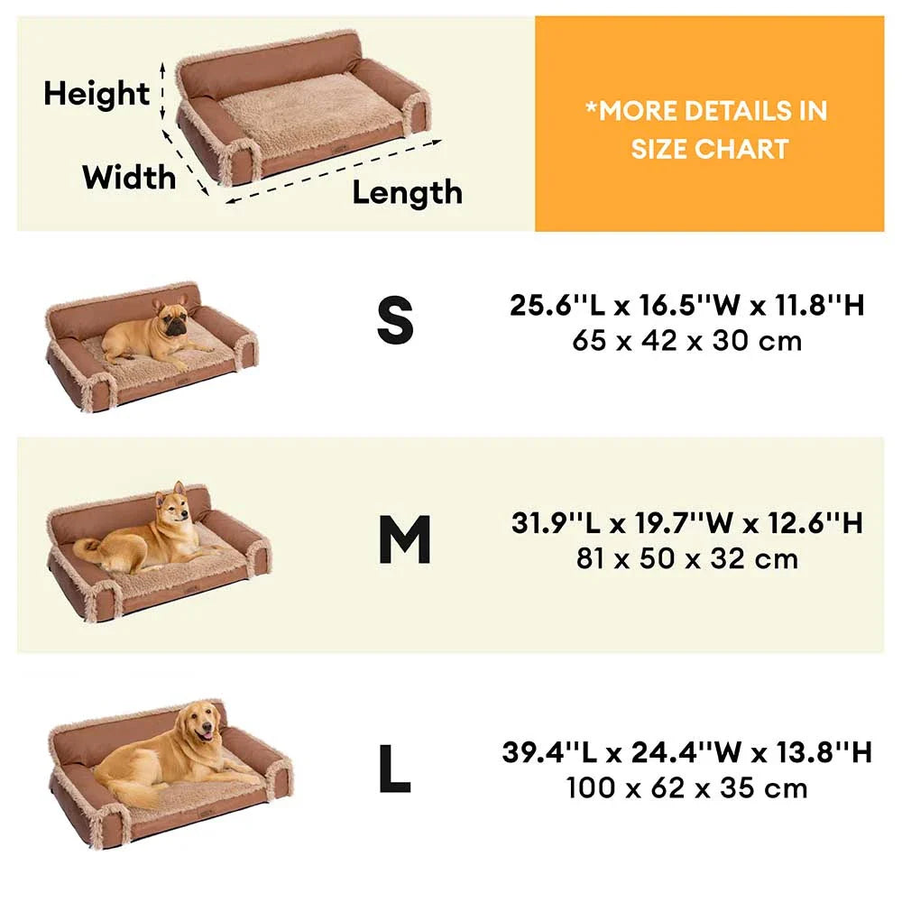 Luxe Faux Leather&Plush Removable Sponge Orthopedic Dog Bed - WarmRest