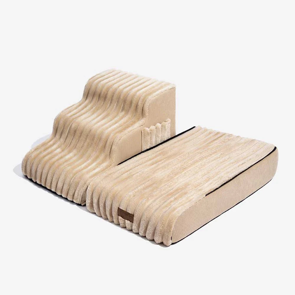 2 in 1 Fluffy Plush Sponge Detachable Pet Stair&Bed - CreamyRamp