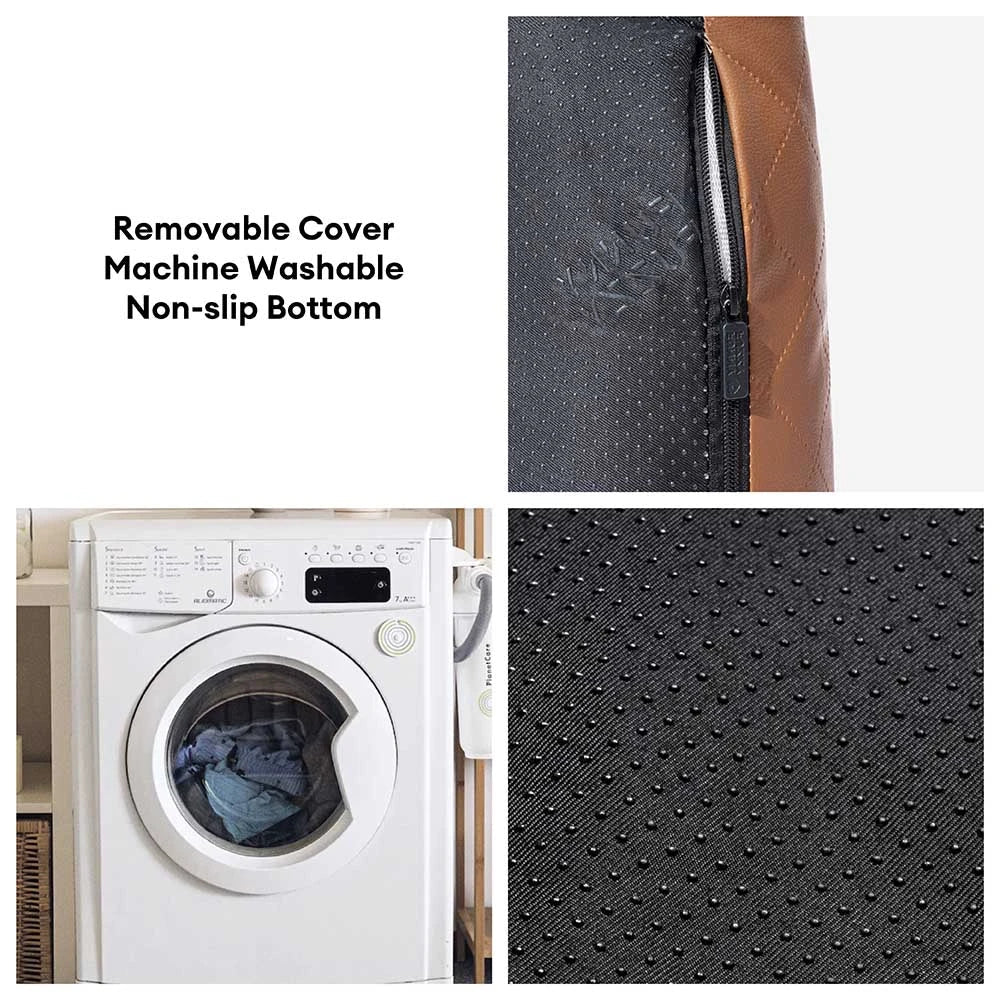 Luxe Faux Leather&Plush Removable Sponge Orthopedic Dog Bed - WarmRest