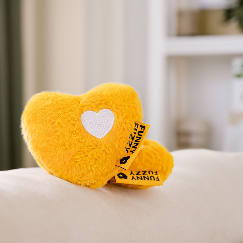 FUNNYFUZZY Heart Plush Squeaky Dog Toys