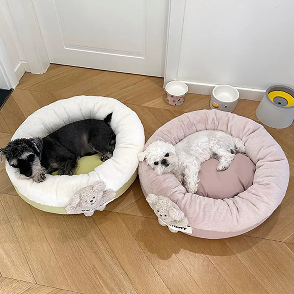 Goodnight Deep Sleep All-around Calming Dog Bed with Bear Toy