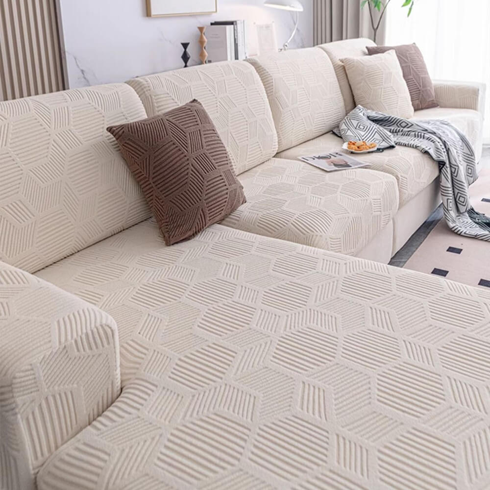Honeycomb Pattern Water-resistant Stretch Full-Cover Magic Couch Cover