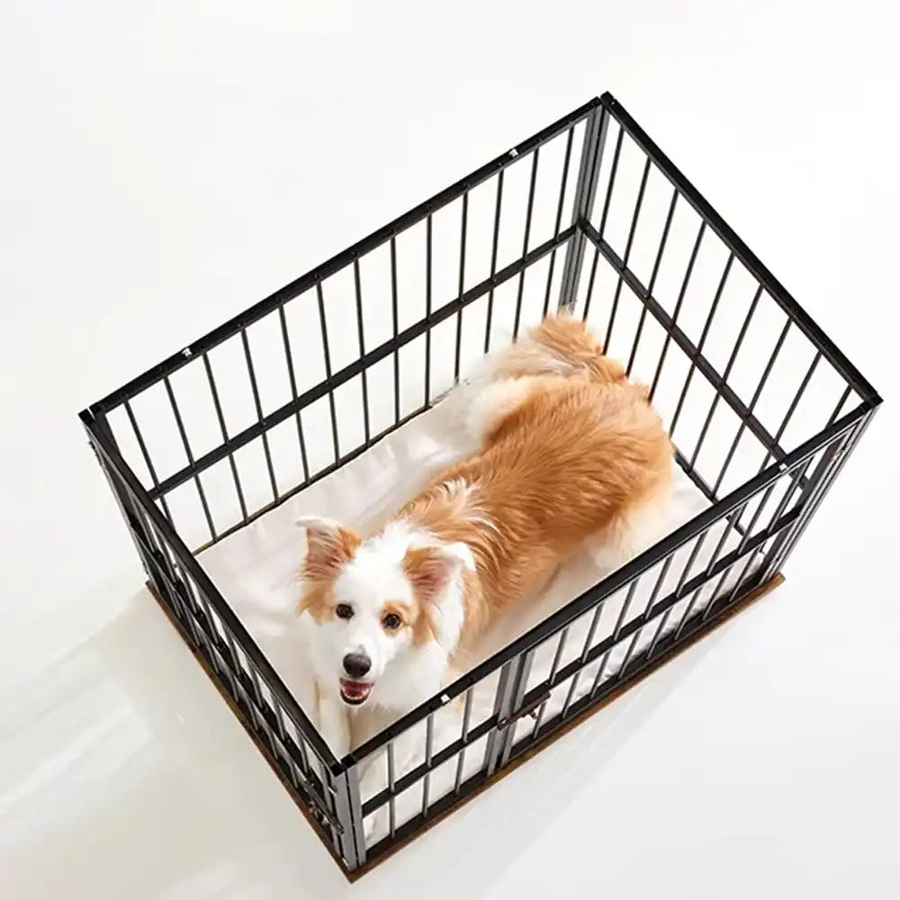 Indoor Wooden Dog Crate Furniture Multifunctional Table With Double Doors