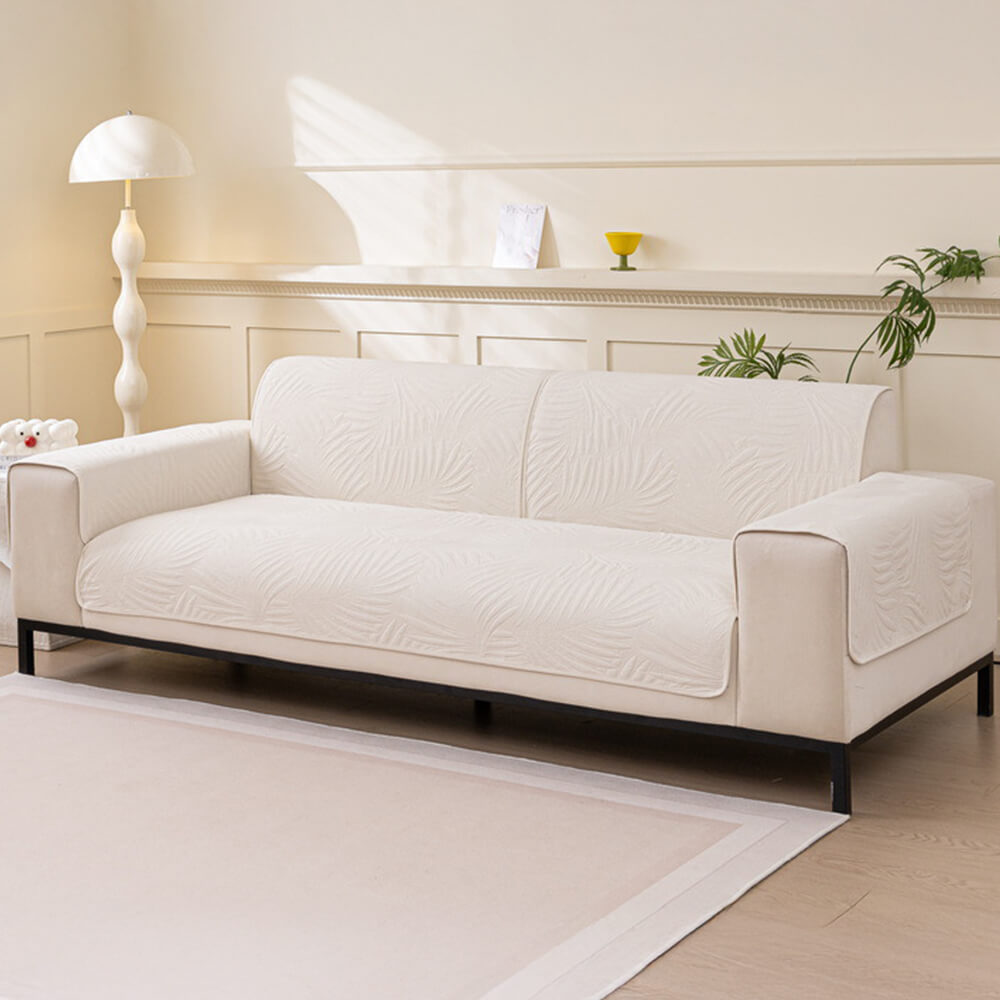 Large Leaf Pattern Water-resistant Sofa Protector Non-Slip Couch Cover