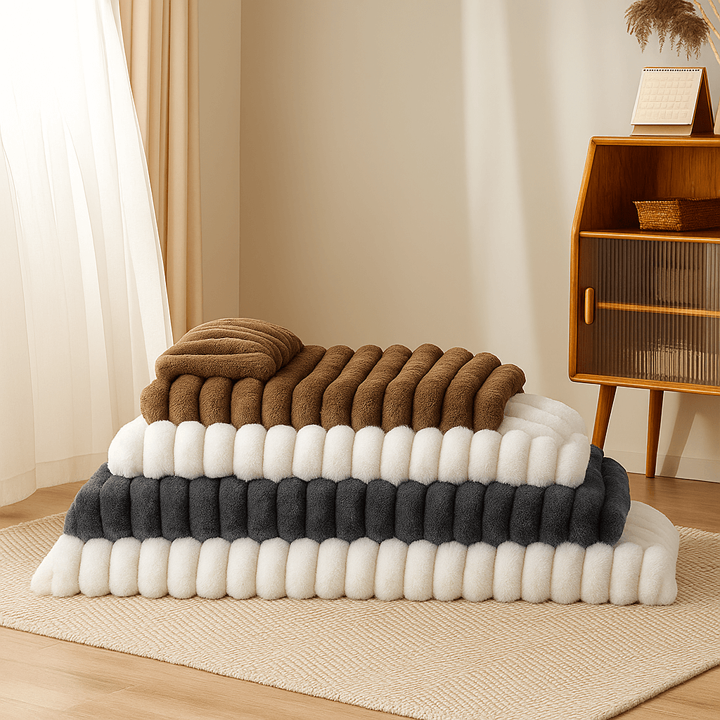 Plush Fluffy Thick Comfort Calming Dog Bed with Pillow