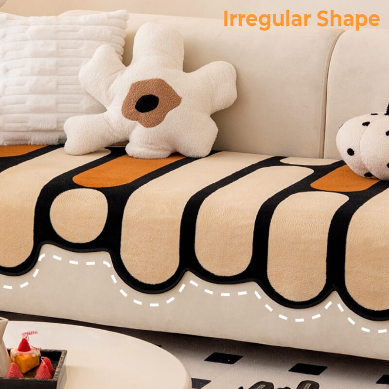 Modern Irregular-Shaped Chenille Scratch-Resistant Couch Cover
