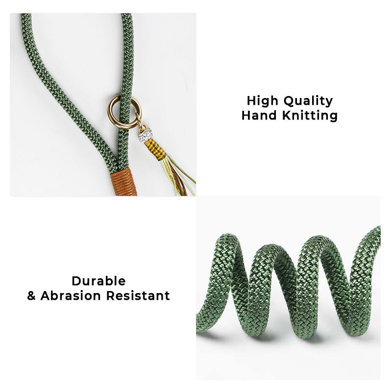 Hand-knitted Braided Rope No Pull Cool Dog Accessories Training Collars