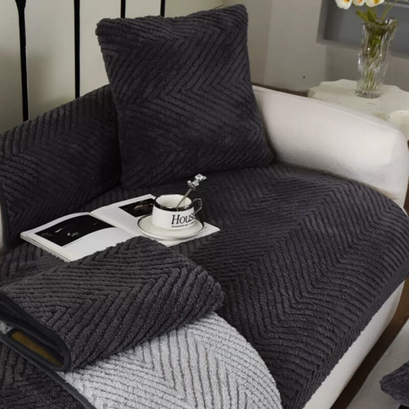 Plush Cushion Herringbone Pillow