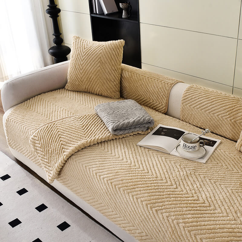 Plush Cushion Herringbone Pillow