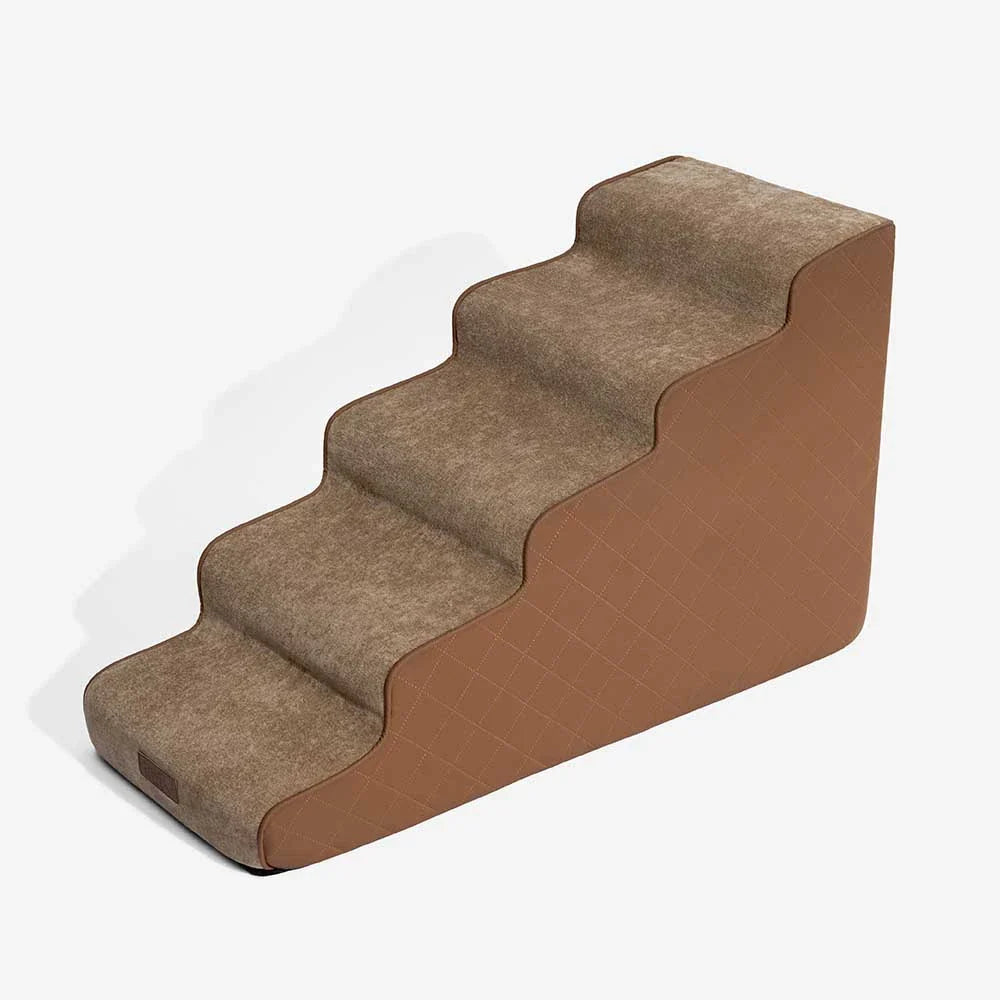 Faux Leather High-Density Sponge Removable Pet Stairs - LuxeStep