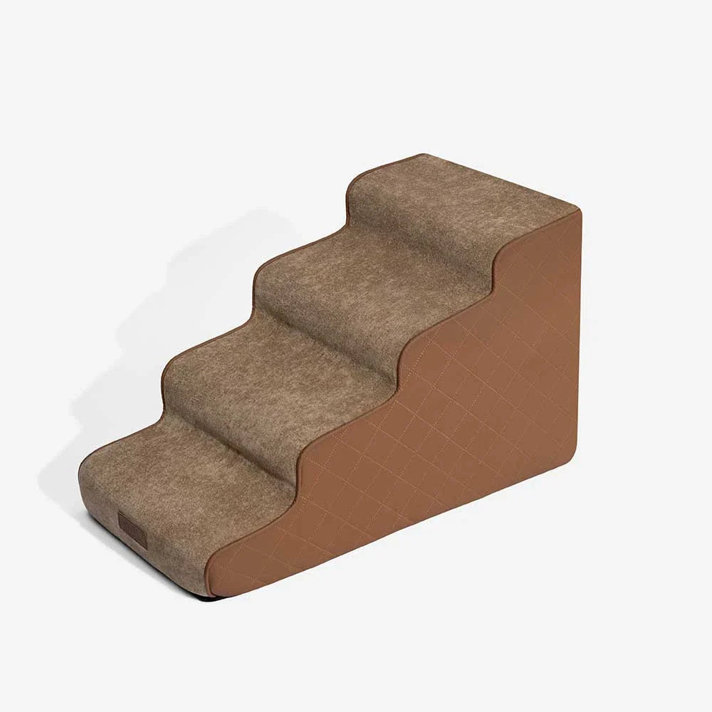 Faux Leather High-Density Sponge Removable Pet Stairs - LuxeStep