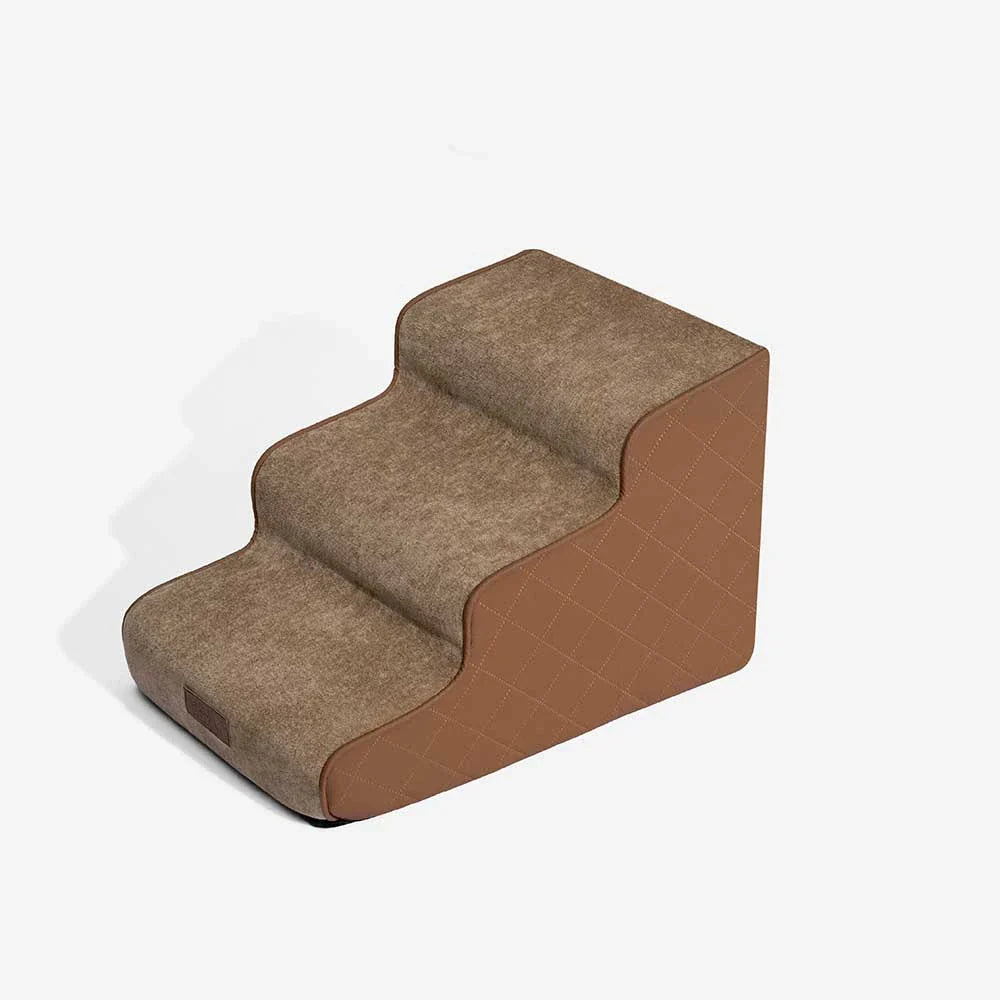 Faux Leather High-Density Sponge Removable Pet Stairs - LuxeStep