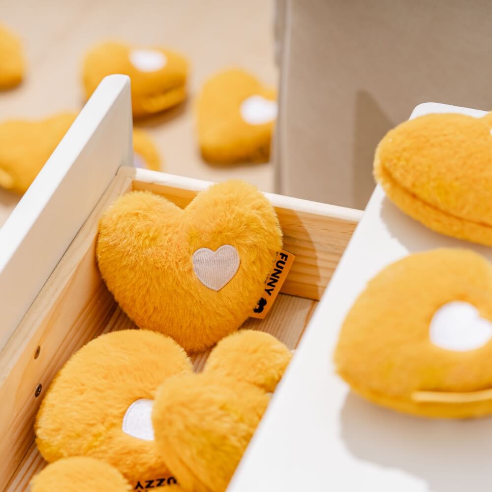 FUNNYFUZZY Heart Plush Squeaky Dog Toys