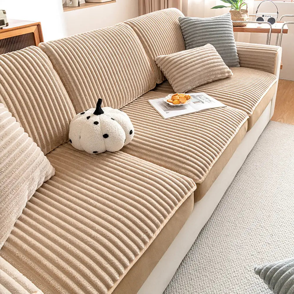 Fashion Straight Plush Comfortable Sofa Protective Stretch Magic Couch Cover
