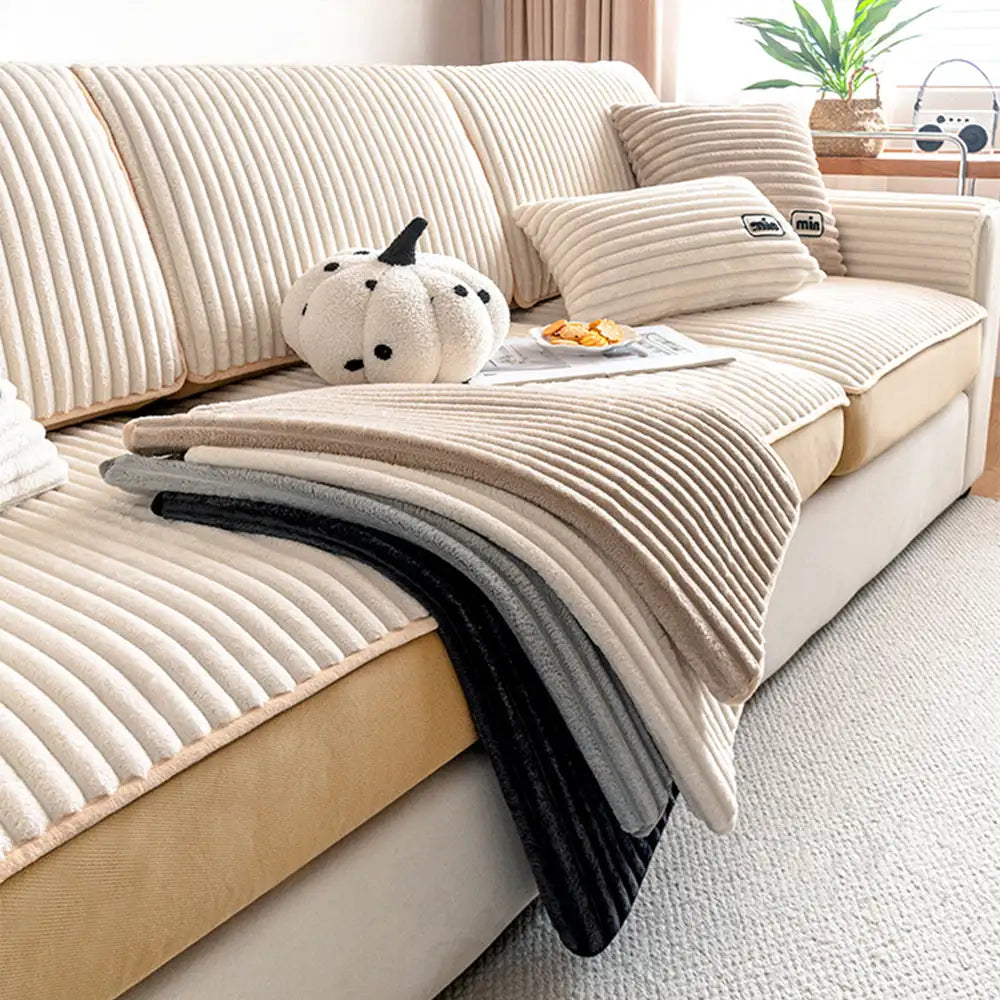 Fashion Straight Plush Comfortable Sofa Protective Stretch Magic Couch Cover