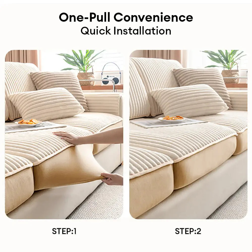Fashion Straight Plush Comfortable Sofa Protective Stretch Magic Couch Cover