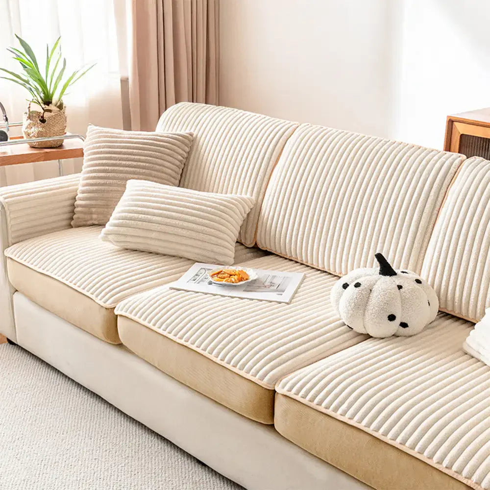 Fashion Straight Plush Comfortable Sofa Protective Stretch Magic Couch Cover