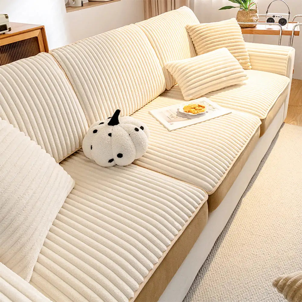 Fashion Straight Plush Comfortable Sofa Protective Stretch Magic Couch Cover