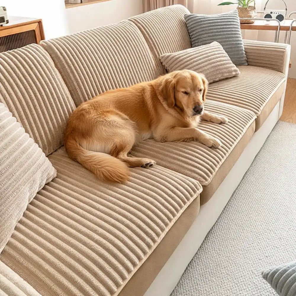 Fashion Straight Plush Comfortable Sofa Protective Stretch Magic Couch Cover