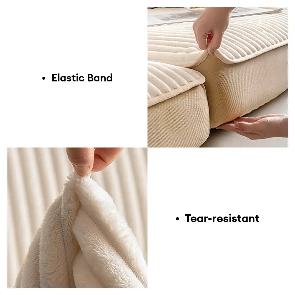 Fashion Straight Plush Comfortable Sofa Protective Stretch Magic Couch Cover