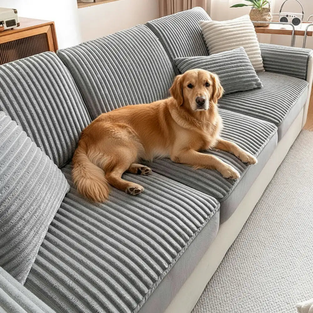 Fashion Straight Plush Comfortable Sofa Protective Stretch Magic Couch Cover