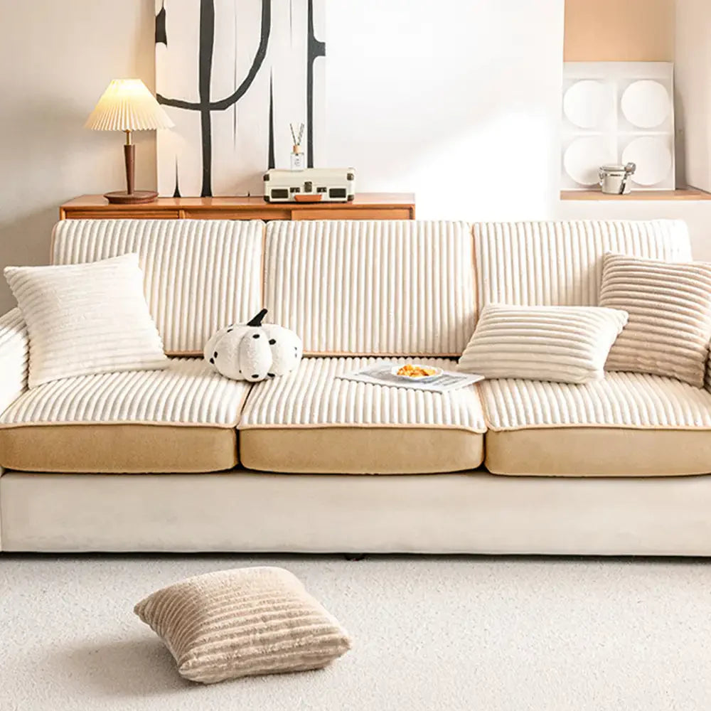 Fashion Straight Plush Comfortable Sofa Protective Stretch Magic Couch Cover