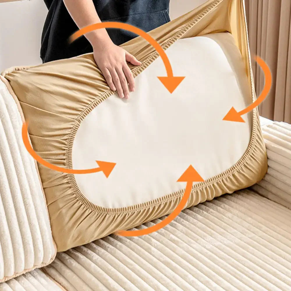 Fashion Straight Plush Comfortable Sofa Protective Stretch Magic Couch Cover