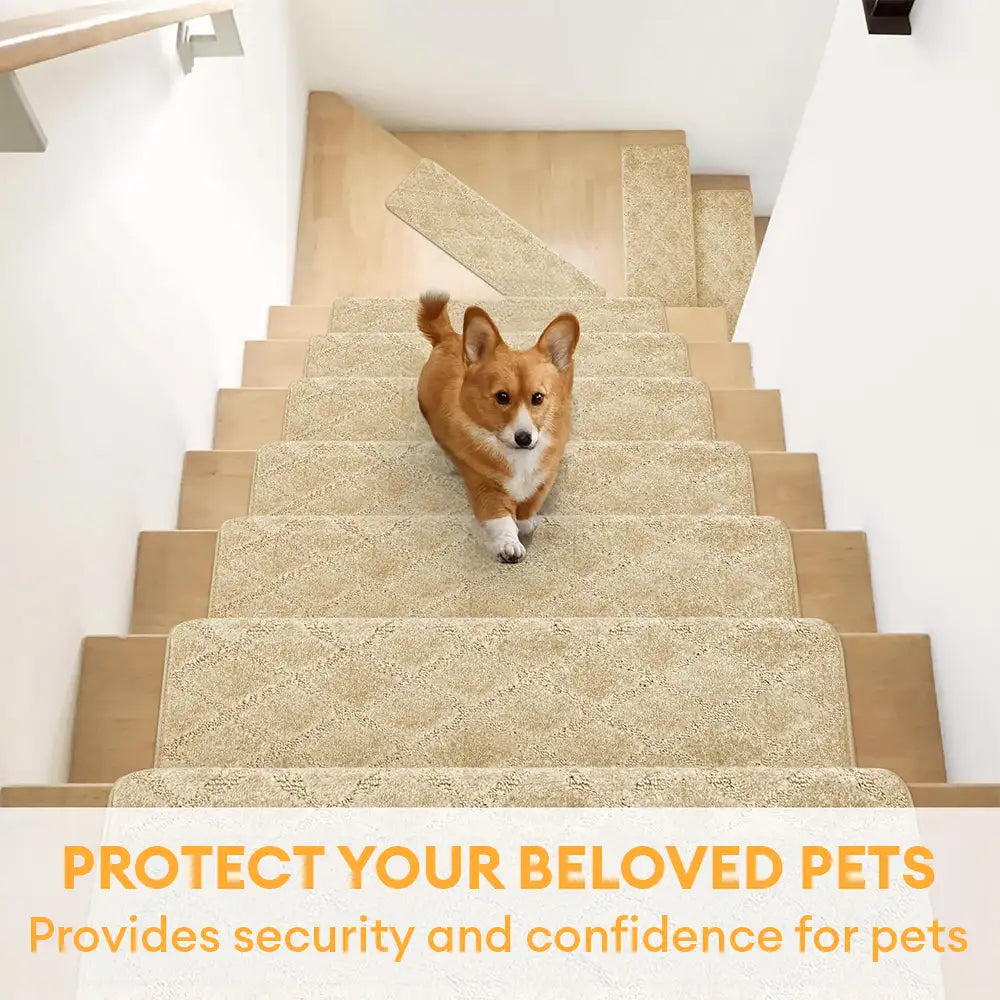 Faux Sisal Diamond Wear-Resistant Stair Protection Bullnose Non Slip Stair Treads