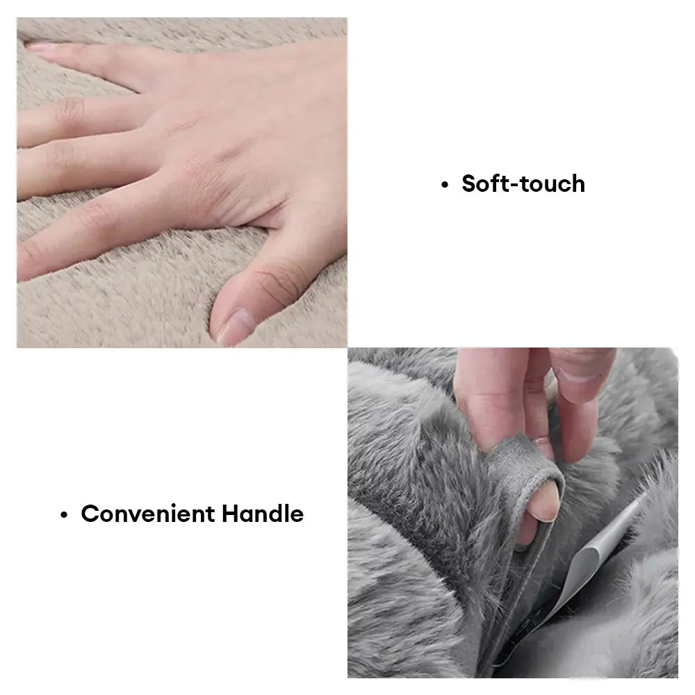 Fluffy Thickened Warm Oval Calming Comfort Dog Sofa Bed