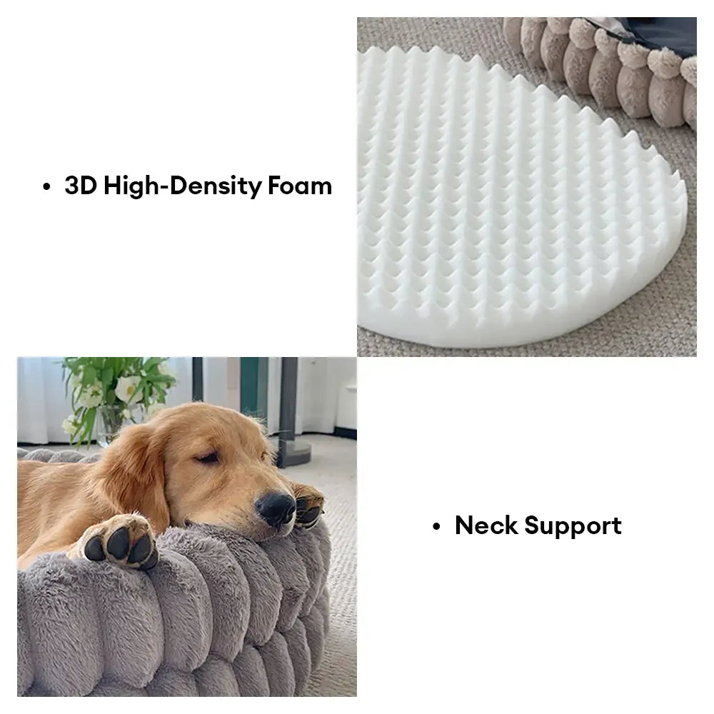 Fluffy Thickened Warm Oval Calming Comfort Dog Sofa Bed