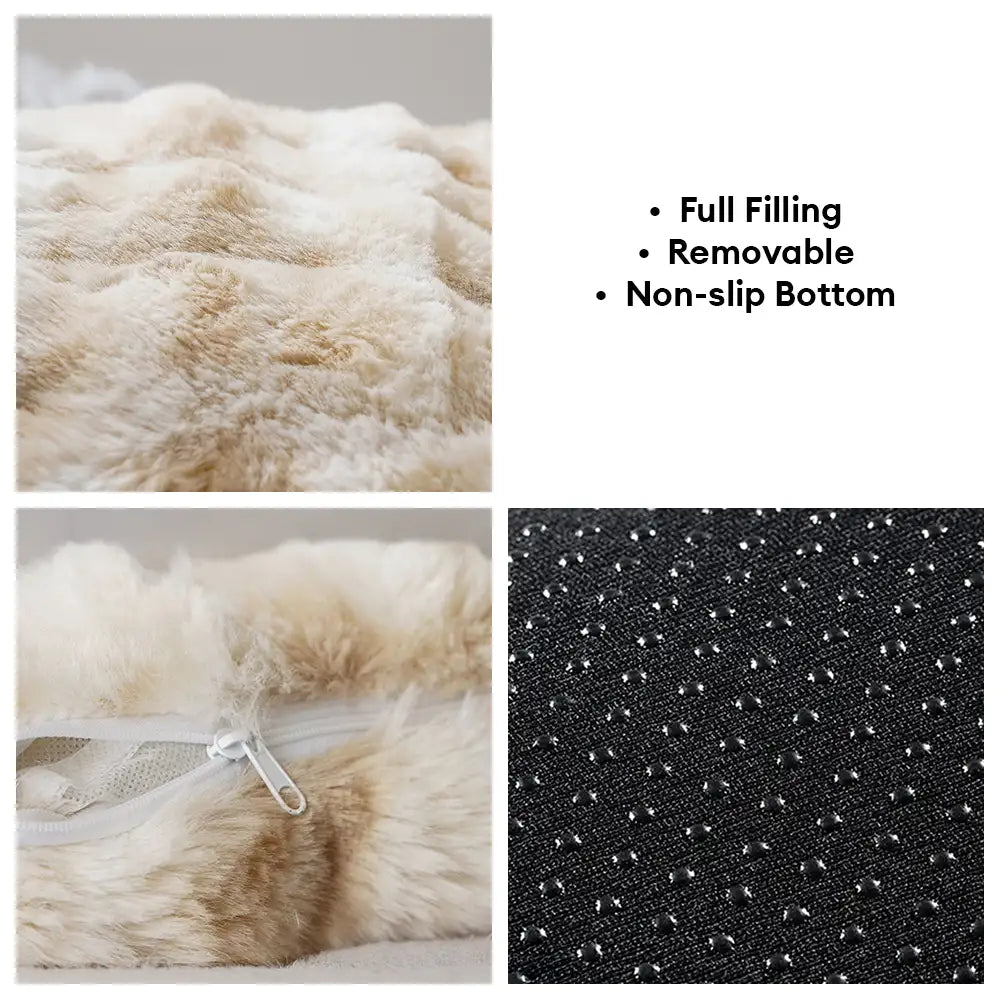 Faux Rabbit Velvet Fluffy Soft Dog And Cat Sofa Bed