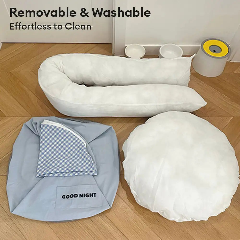 Goodnight Deep Sleep All-around Calming Dog Bed with Bear Toy