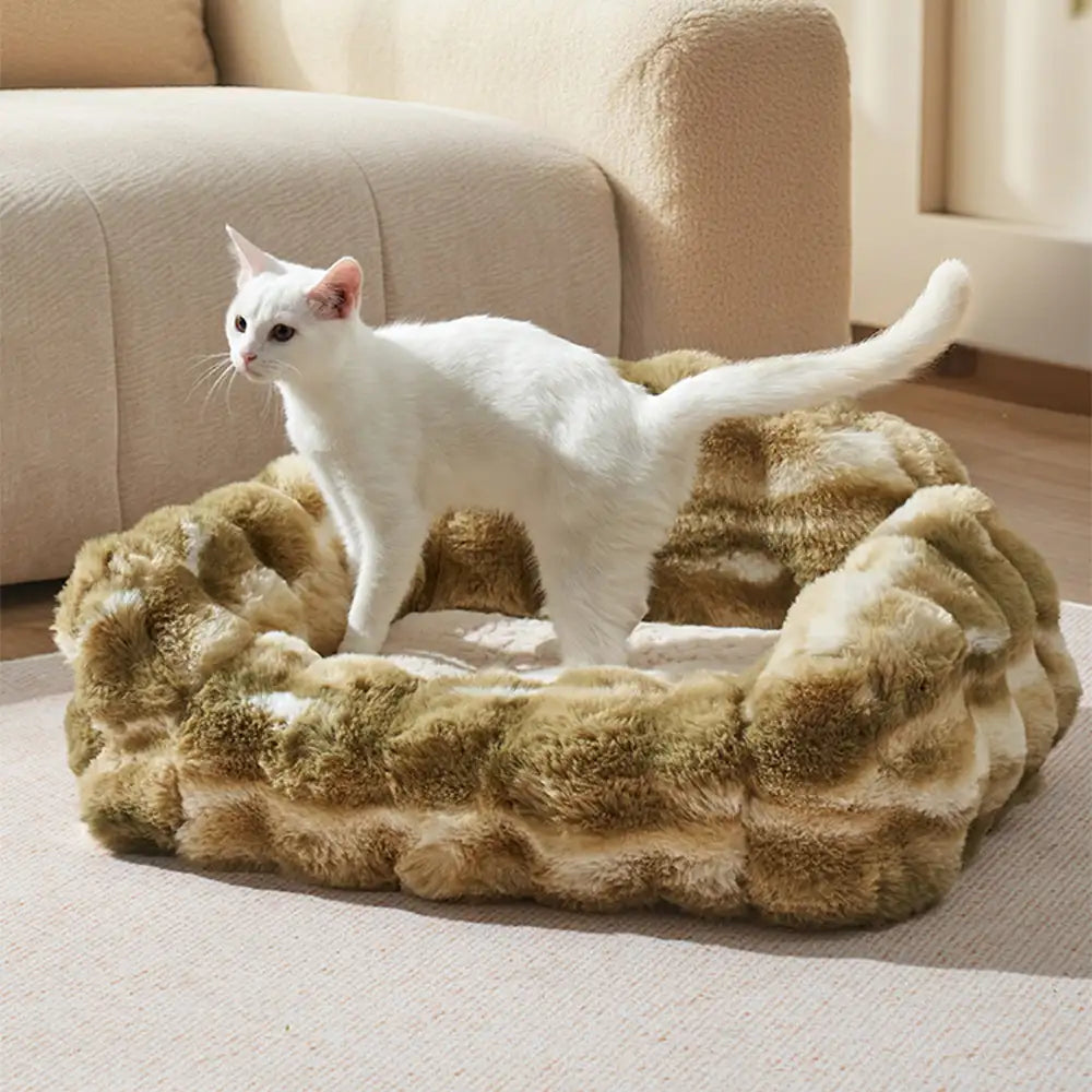 Jungle Secret Tie-Dye Plush Cozy Dog And Cat Sofa Bed