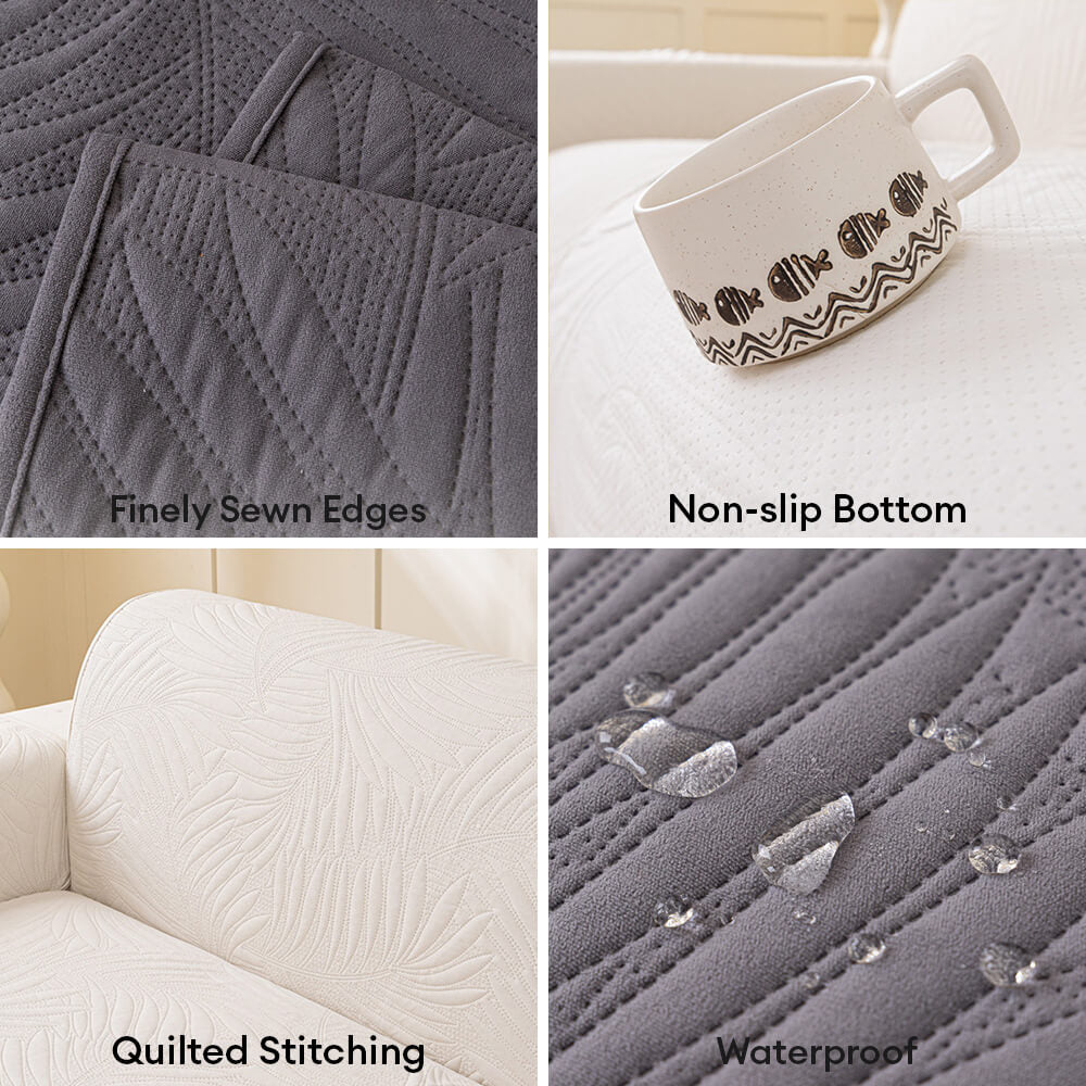 Large Leaf Pattern Water-resistant Sofa Protector Non-Slip Couch Cover