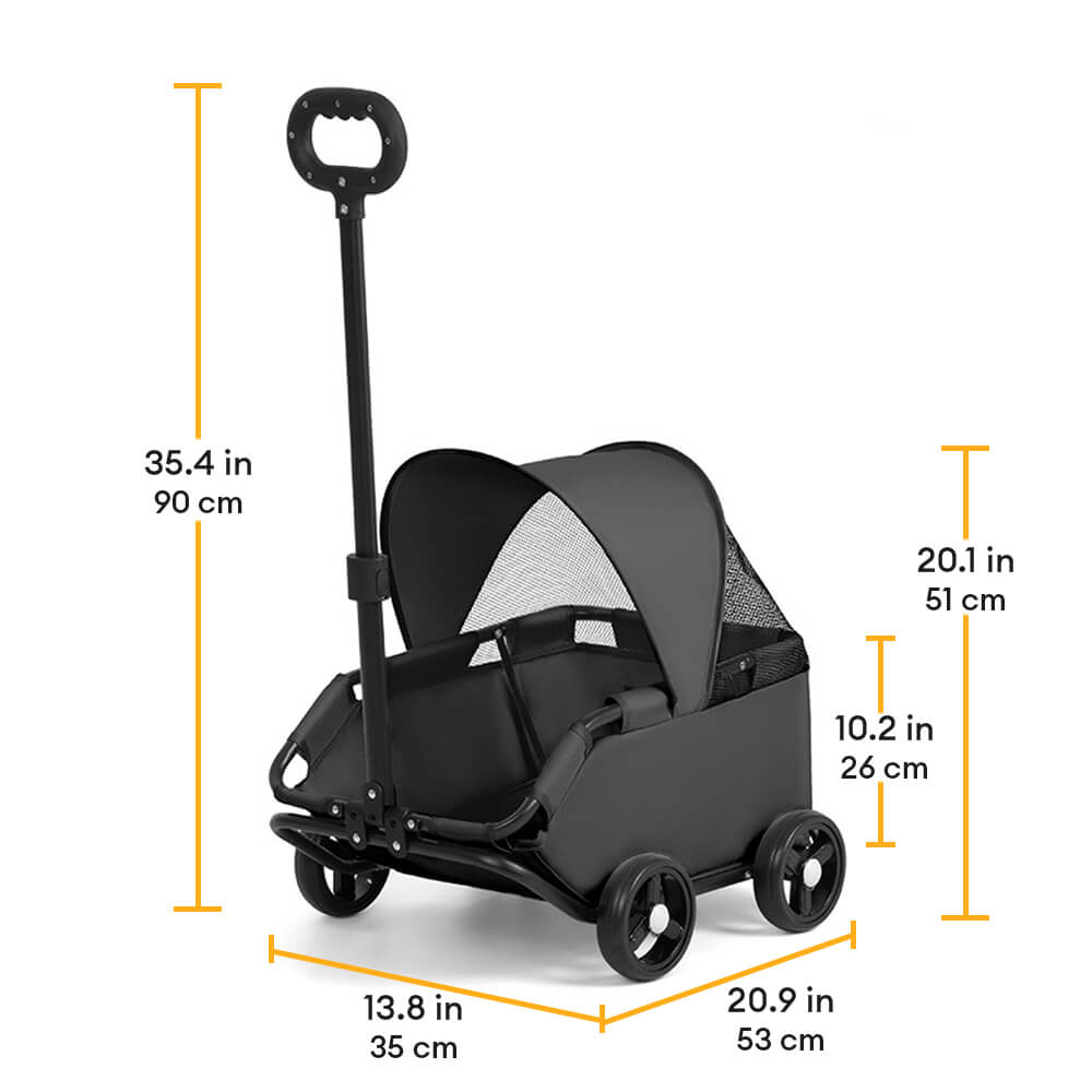 Lightweight Compact Foldable Small Dogs Pet Stroller with Sunshade Canopy