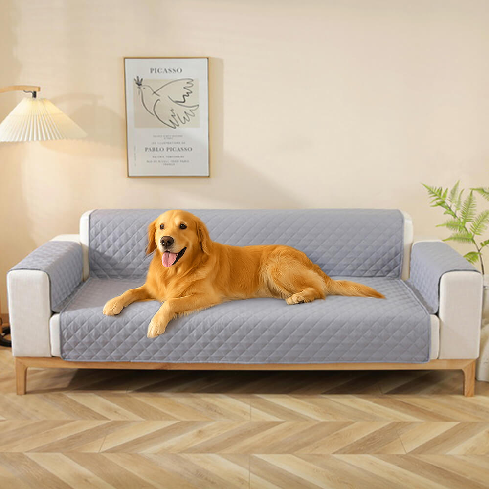 Modern Diamond One-Piece Sofa Protector Water-resistant Non-Slip Couch Cover with Armrest