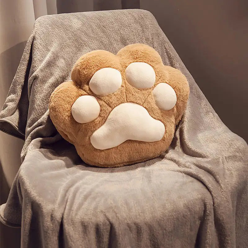 Multifunctional Cat Paw Pillow & Soft Short Plush Blanket Set