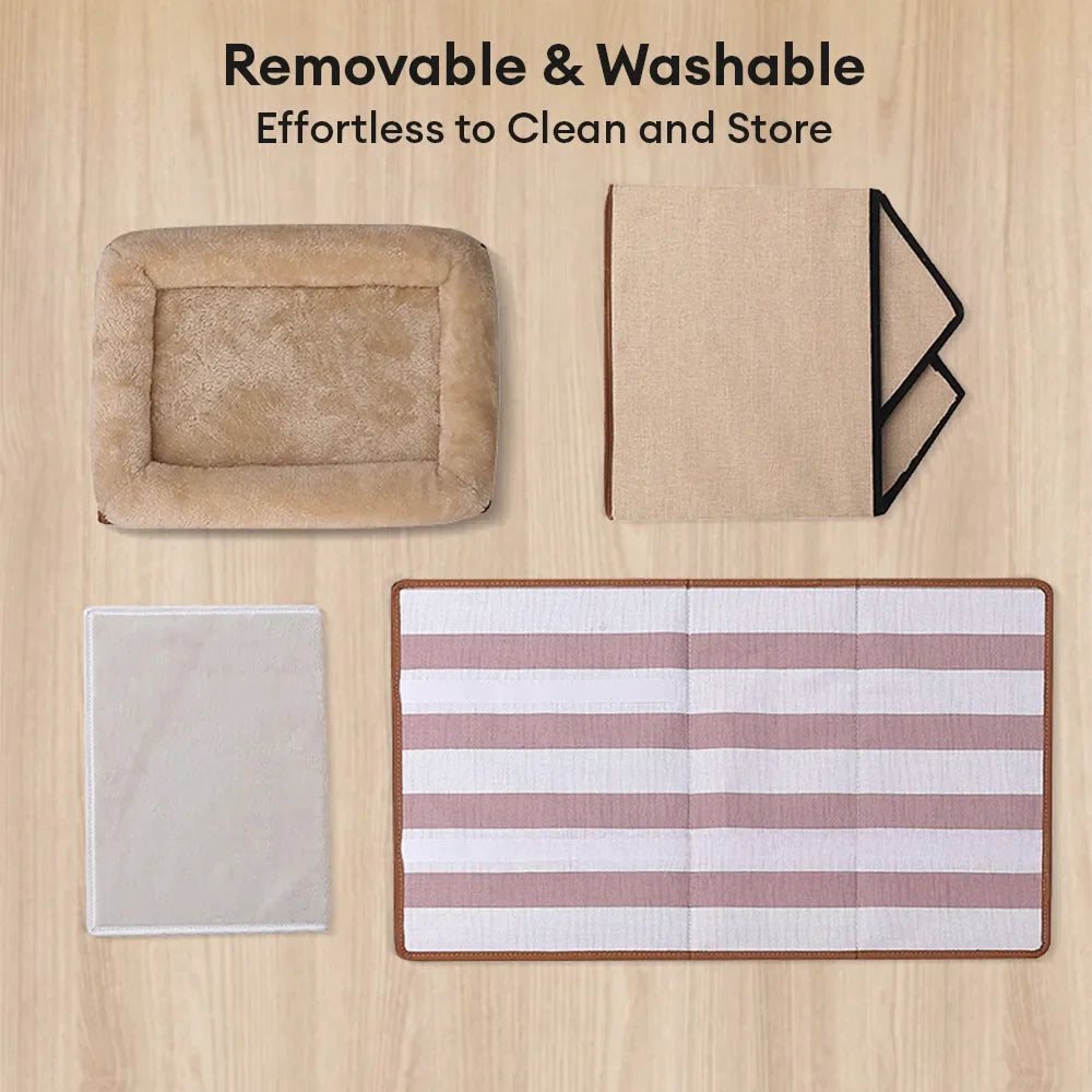 Multifunctional Foldable Cat House with Cushion for Sleeping and Playing