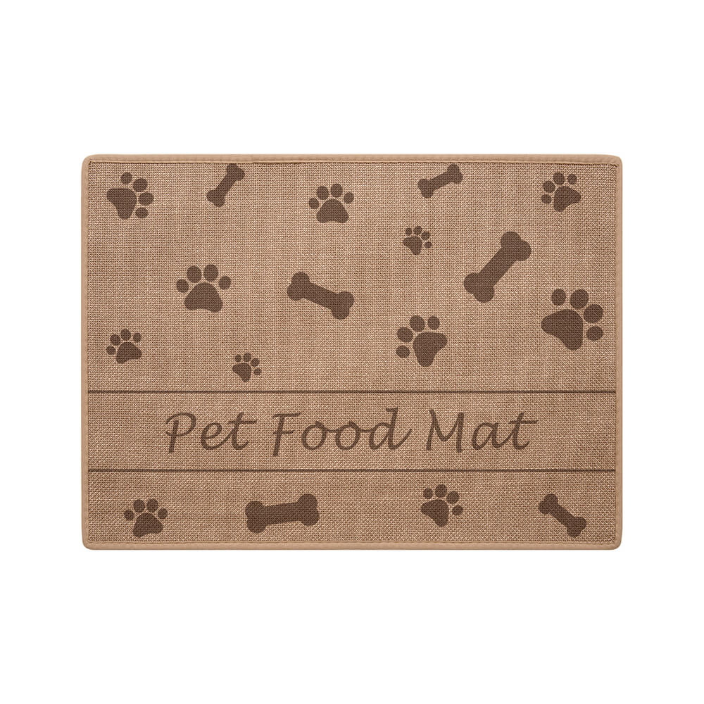 Paw & Bone Pattern Non-Slip Absorbent Pet Feeding Mat for Dog and Cat