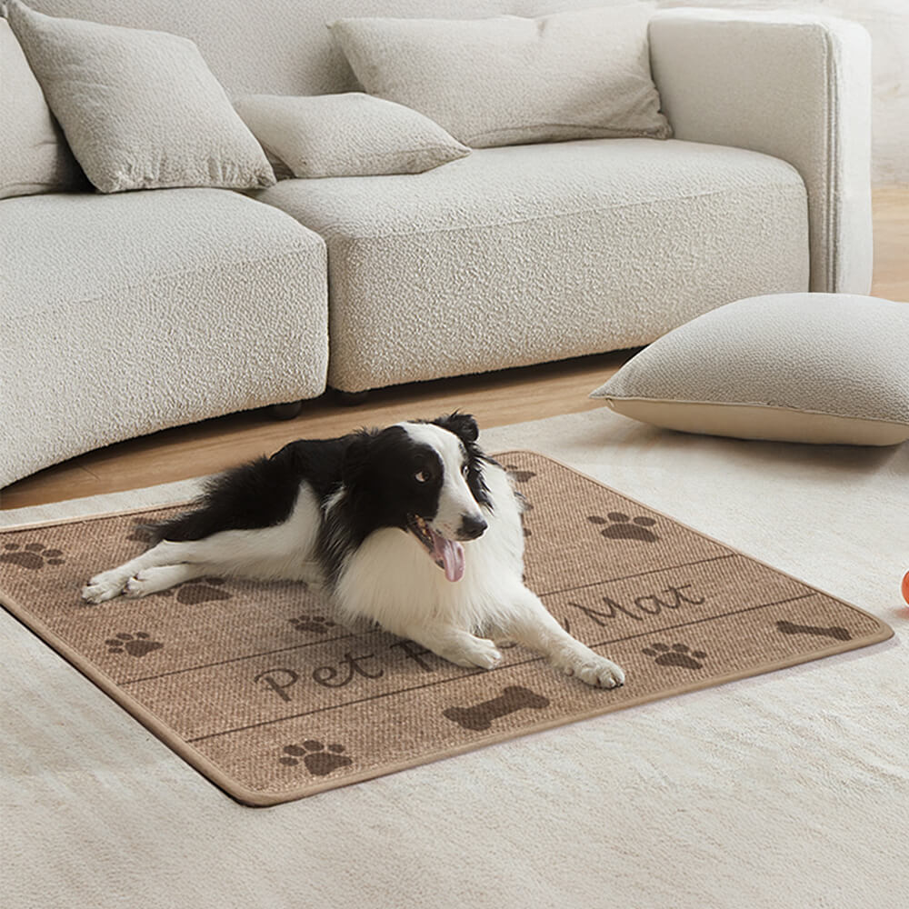 Paw & Bone Pattern Non-Slip Absorbent Pet Feeding Mat for Dog and Cat