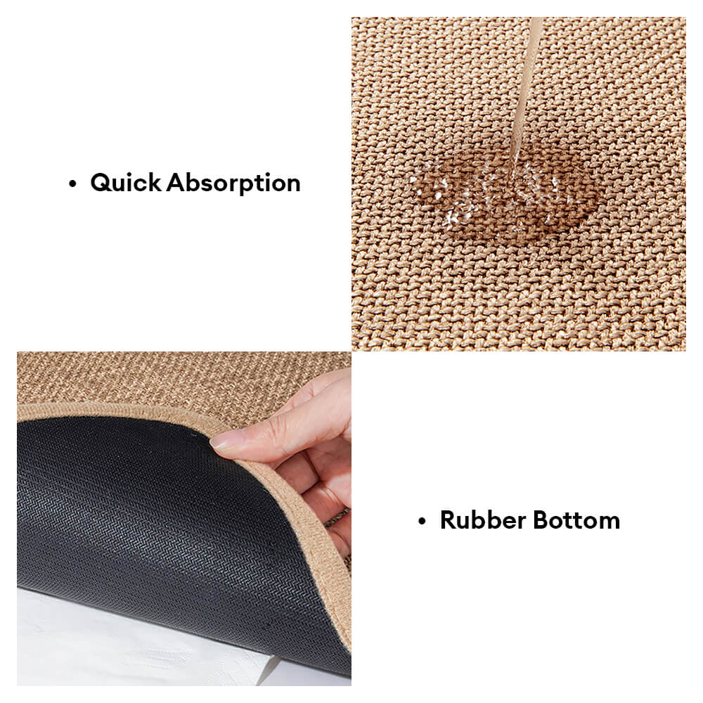 Paw & Bone Pattern Non-Slip Absorbent Pet Feeding Mat for Dog and Cat