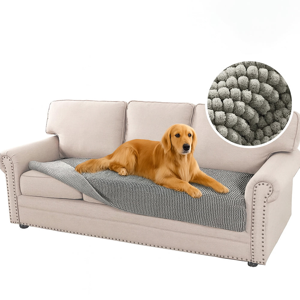 Plush Chenille Thick Sofa Protection Dirt-Resistant Non-Slip Washable Couch Cover
