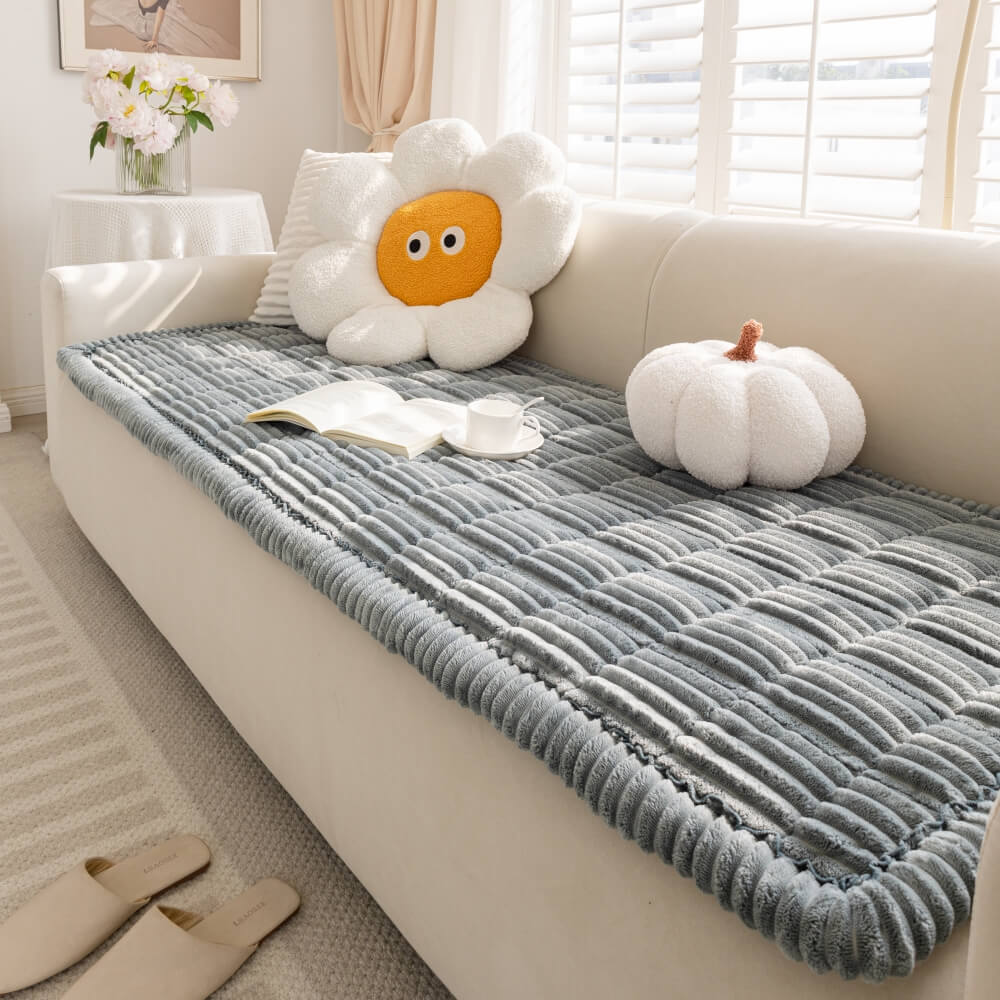 Funda para Sofá Make Waffle Biscuit – Suave Franela Acogedora y Alfombra Transpirable para Mascotas, ¡Deléitate con una Comodidad Sabrosa!