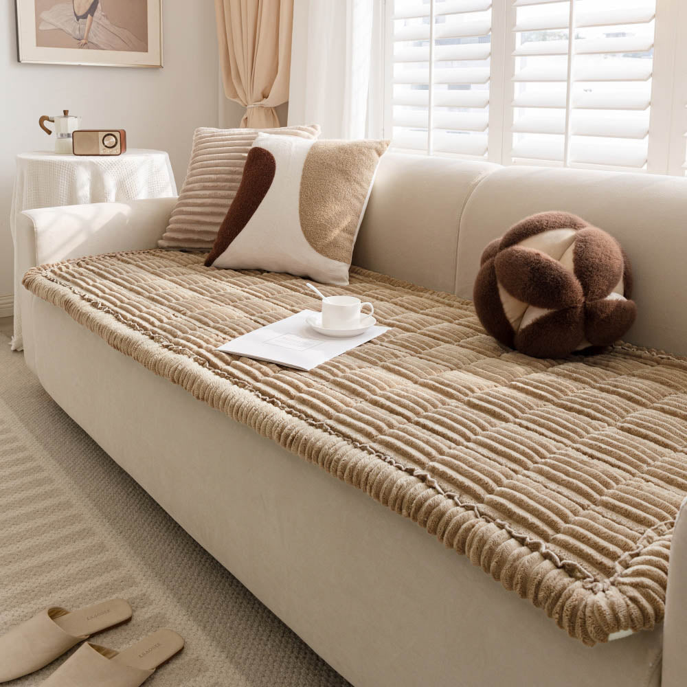 Funda para Sofá Make Waffle Biscuit – Suave Franela Acogedora y Alfombra Transpirable para Mascotas, ¡Deléitate con una Comodidad Sabrosa!