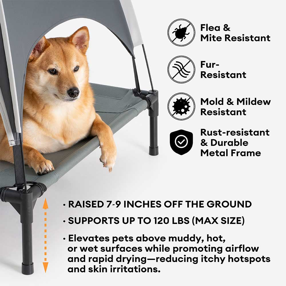 Multi-Functional Breathable Cooling Elevated Dog Bed with Canopy - PawAir
