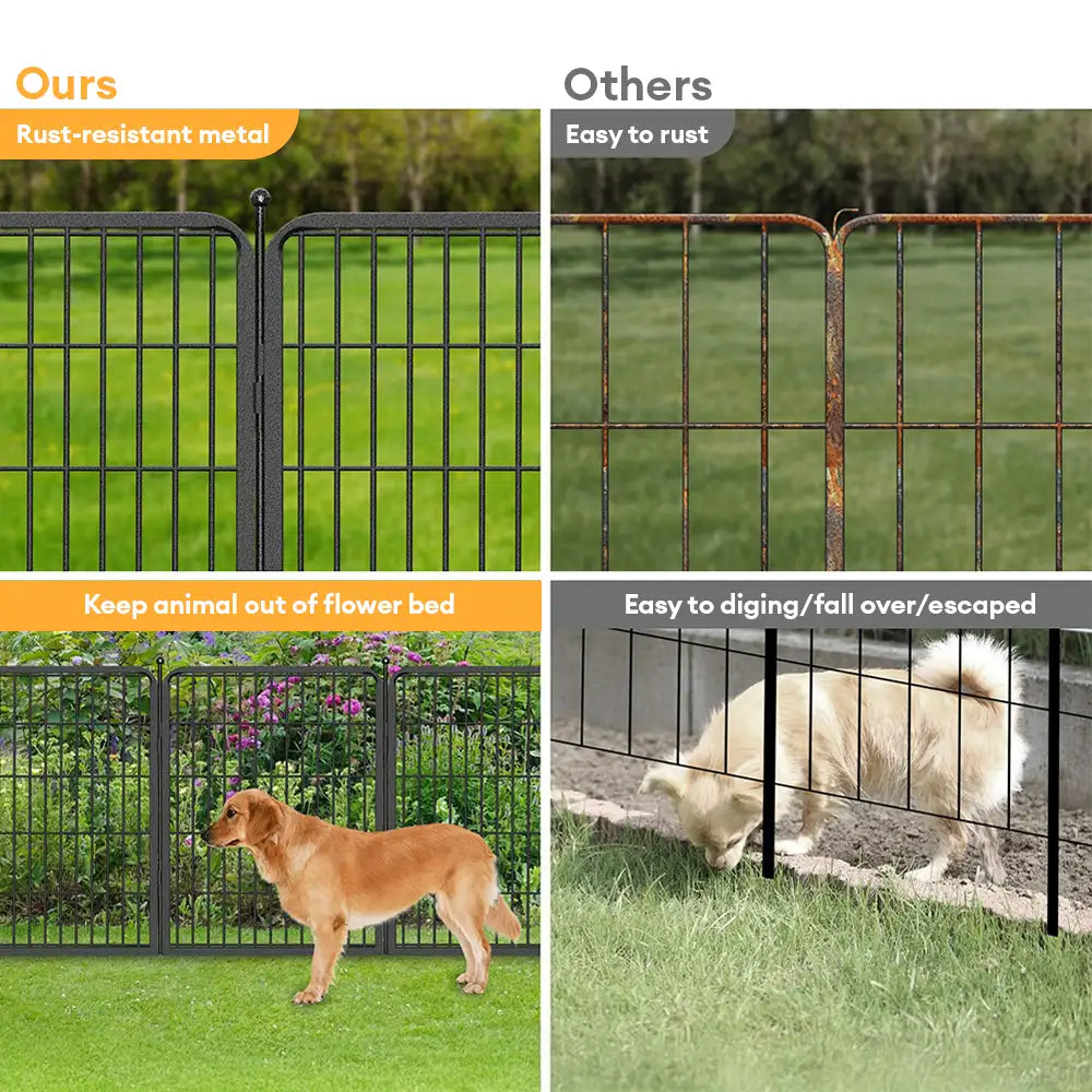Multifunctional Rust-Proof Metal Pet Fence with Tall Garden Gate