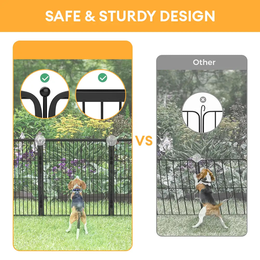 Multifunctional Rust-Proof Metal Pet Fence with Tall Garden Gate