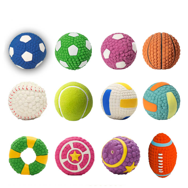 Pet Latex Squeaky Ball Toy Durable Interactive Dog Chew Toys