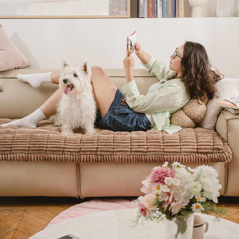 Funda para Sofá Make Waffle Biscuit – Suave Franela Acogedora y Alfombra Transpirable para Mascotas, ¡Deléitate con una Comodidad Sabrosa!